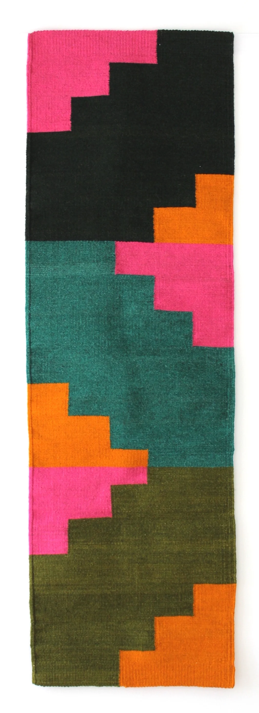   Bak , 2015, hand-dyed woven wool,&nbsp;55" x 13" 