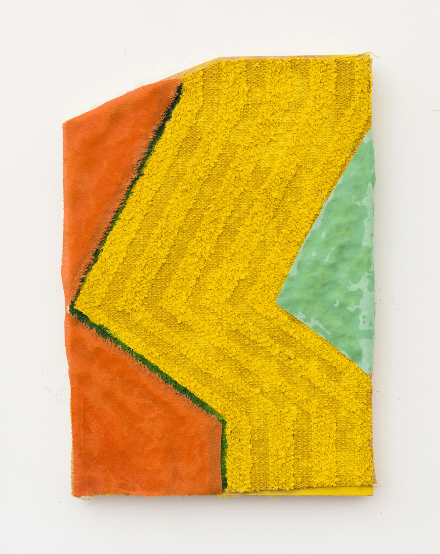   gold rush , 2013, acrylic and fabric on wood, 10" x 7" x 1" 