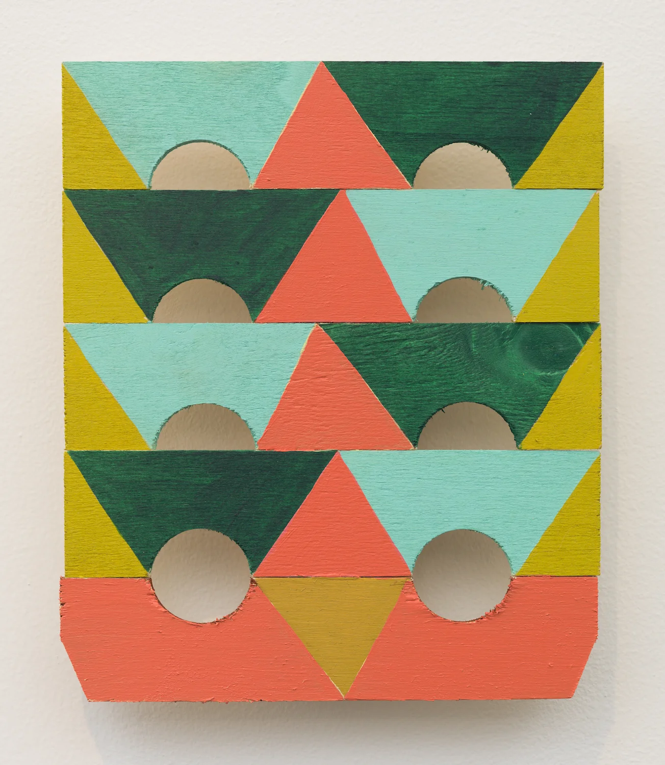   stack , 2016, acrylic on wood, 8 1/2" x 7 " x 3/4" 