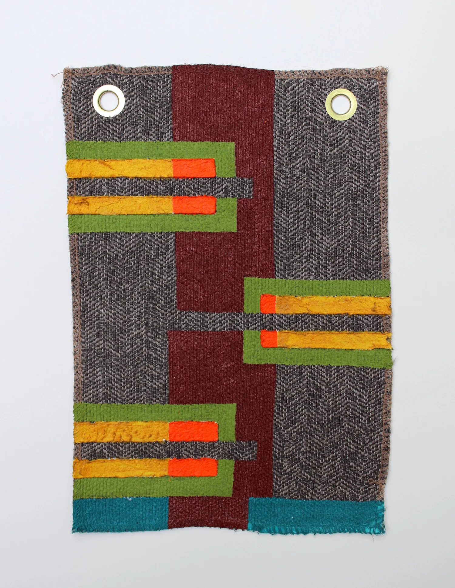   dapper,  2015, acrylic on fabric, 13" x 9" 