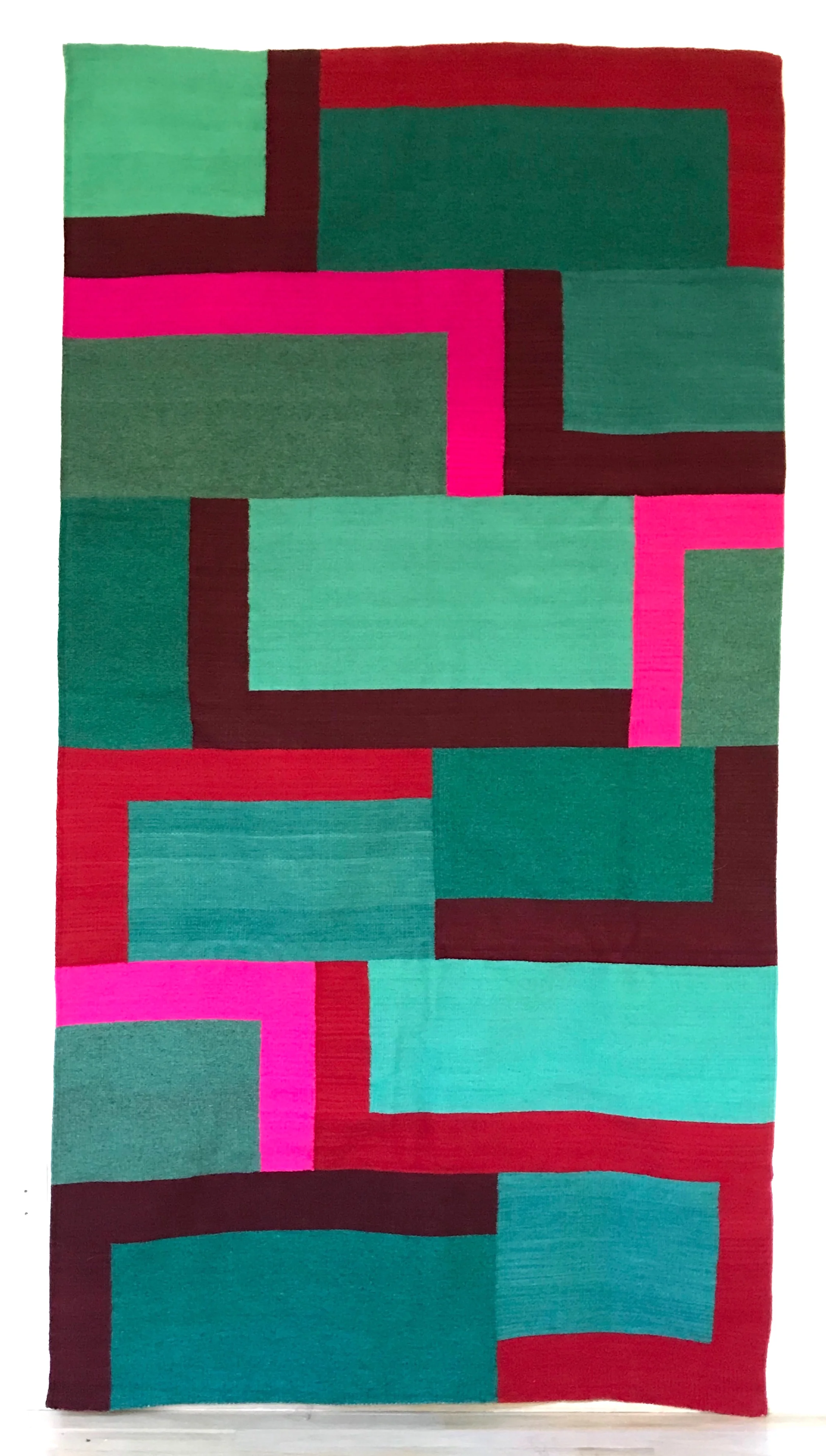   untitled,  2017, hand-dyed woven wool, 90" x 51 1/2", woven by Agustin Corners Lopez 