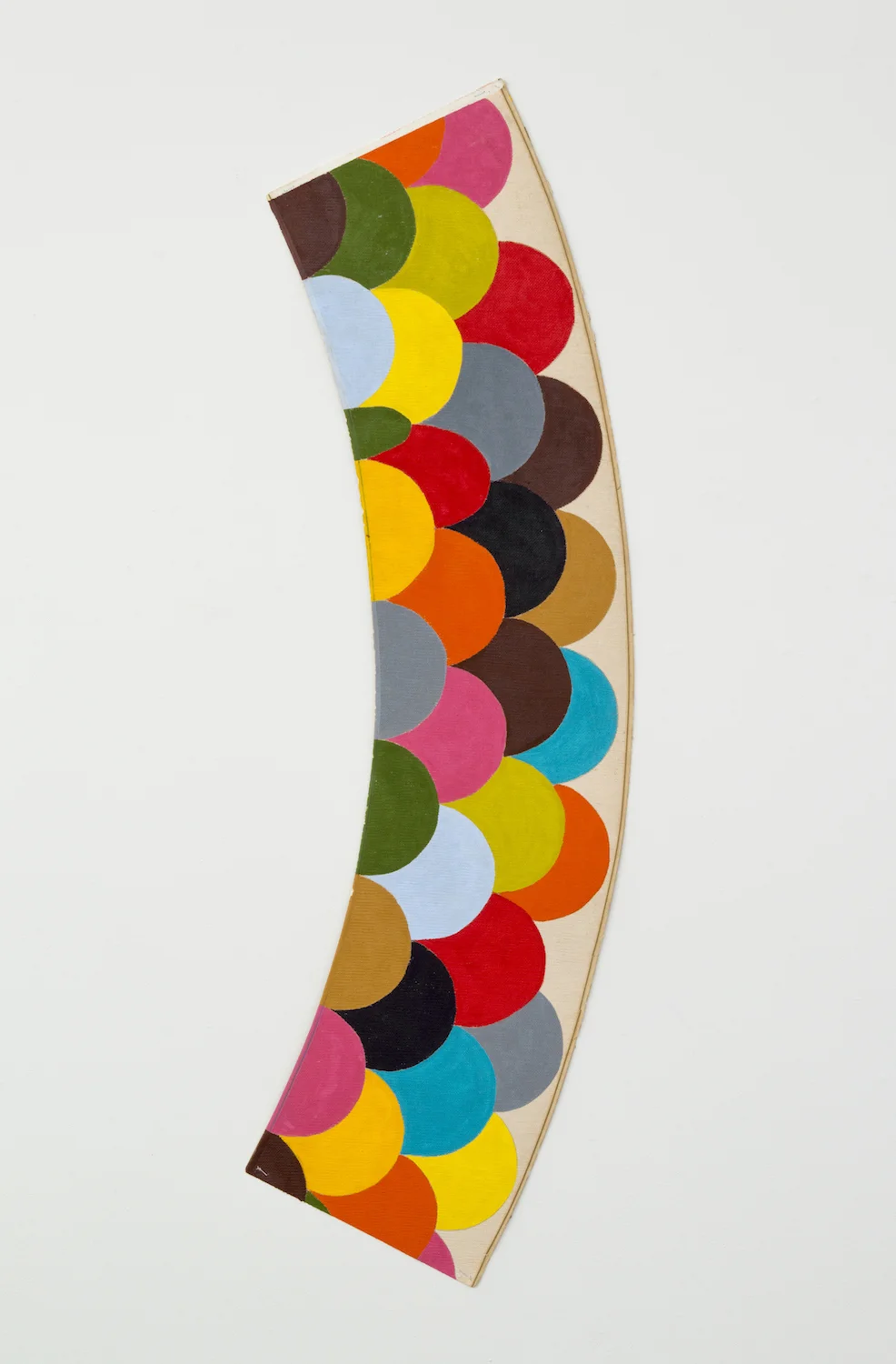 mome raths, 2013, acrylic on lampshade, 49" x 14 1/2"