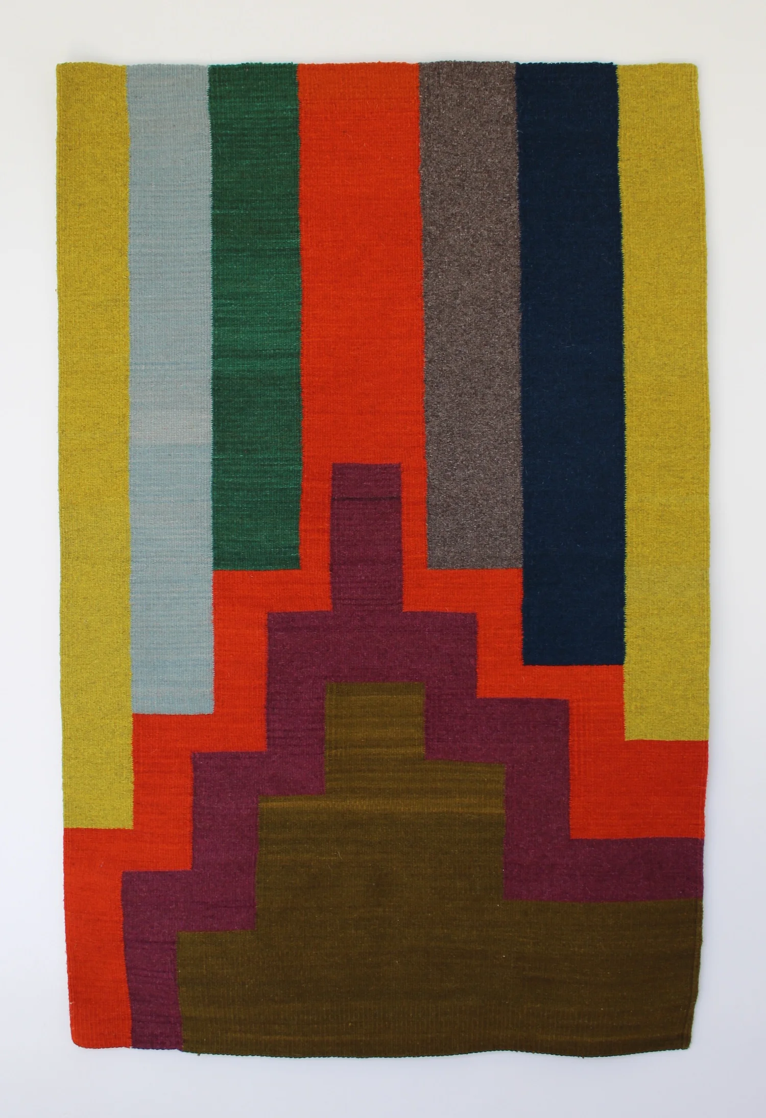 untitled, 2015, hand-dyed woven wool, 58" x 37 1/2", woven by Licha Gonzalez Ruiz and Agustin Contreras Lopez