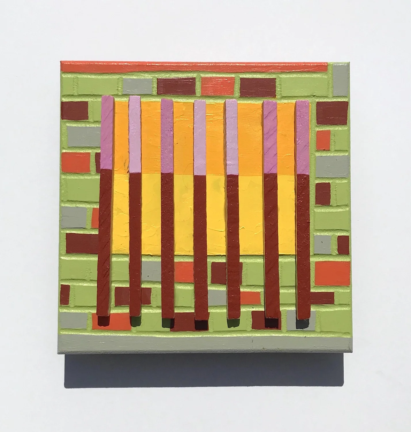 la ventana, 2018, acrylic on wood, 6" x 6" x 3/4"