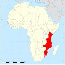 Suni (Nesotragus moschatus) distribution map. Source: wikipedia.com