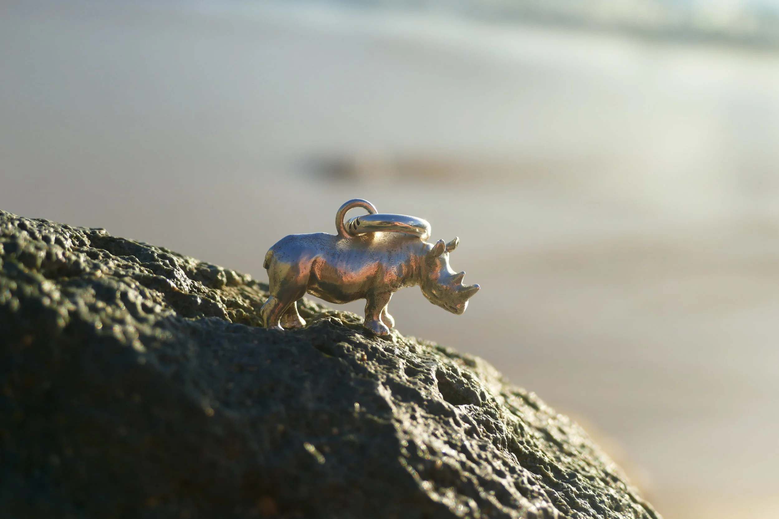 AnimalStone’s Rosco the Rhino Pendant. For each sale of a solid sterling silver Rosco the Rhino pendant, AnimalStone will donate $15CAD to Wild Tomorrow Fund to support Rhino conservation. Designer and storyteller, Delane Cooper, hand finishes each one so each rhino is unique just as they are in the wild.