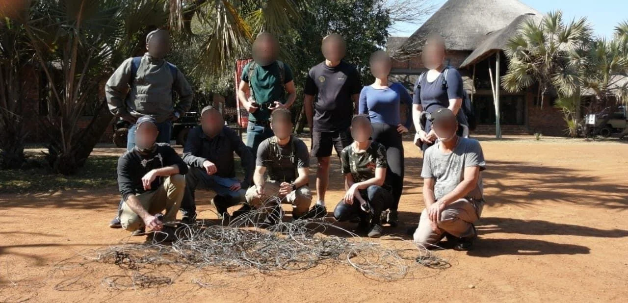 A successful weekend for wildlife! 73 snares removed, countless lives saved. Faces blurred to protect identities.