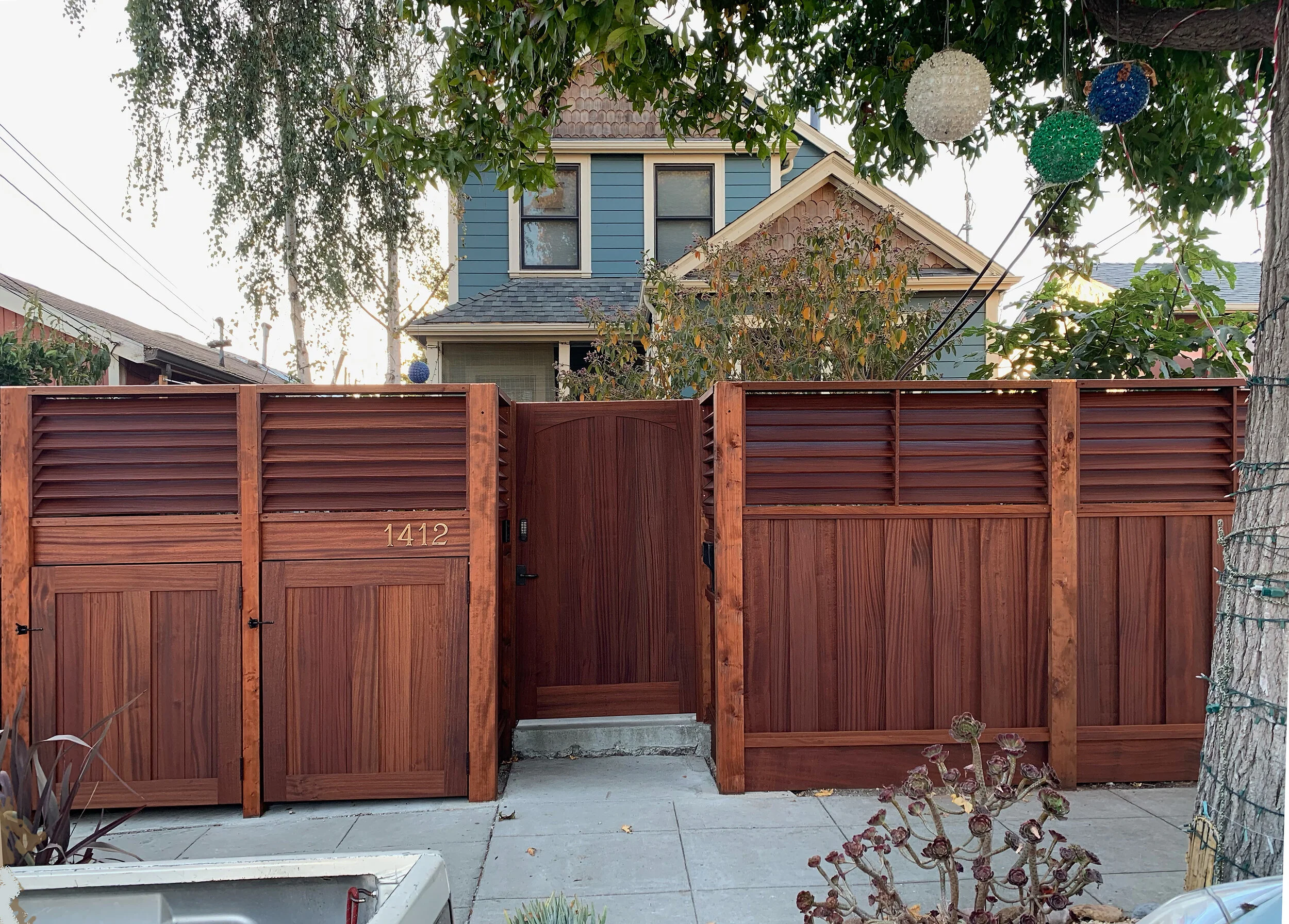 front gate and fence