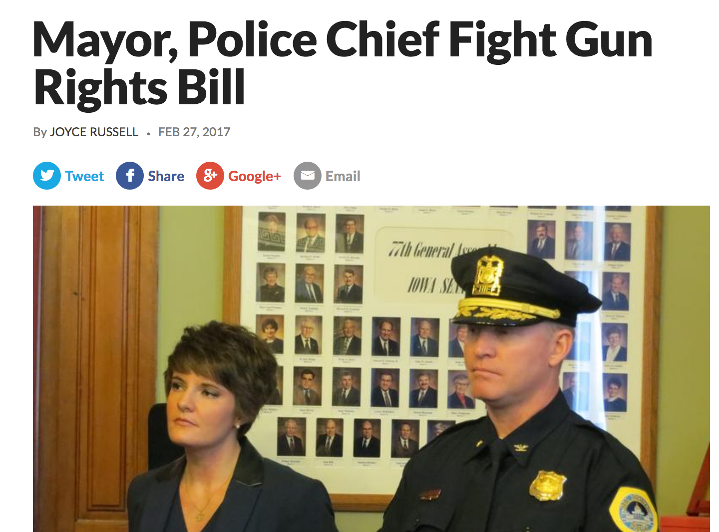 Mayor, Police Cheif Fight Gun Rights Bill