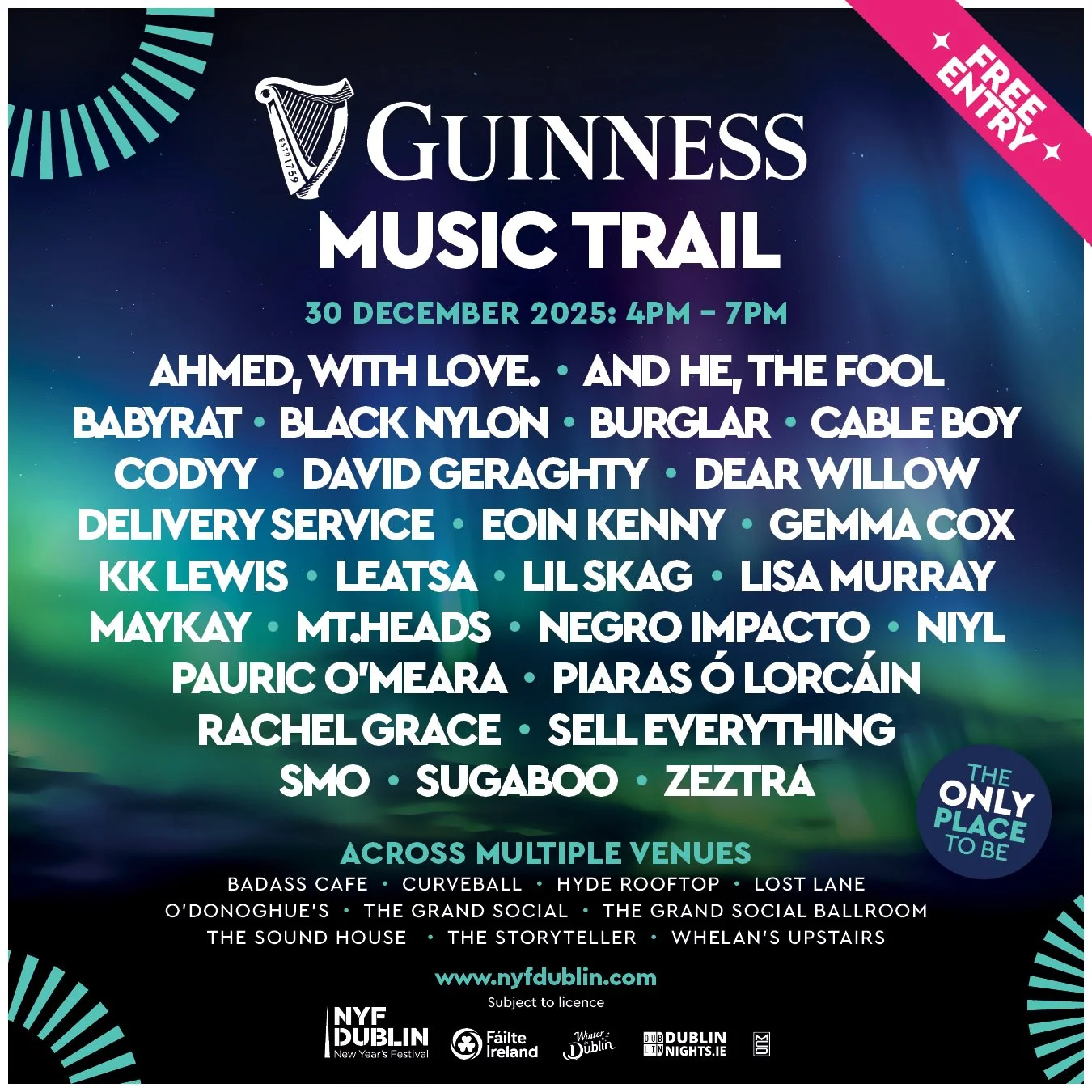 CURVEBALL: Guinness Music Trail (free in)