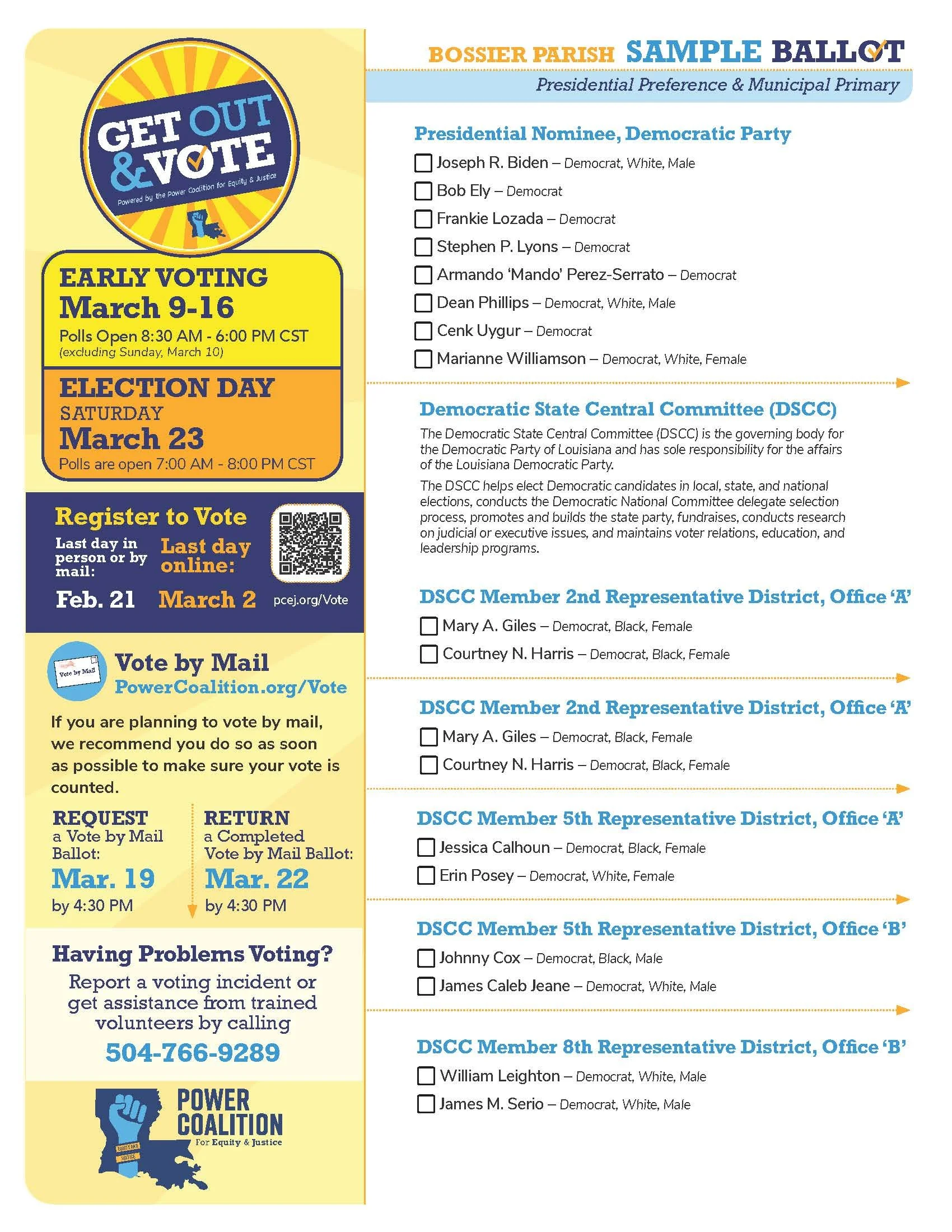BOSSIER PARISH SAMPLE BALLOTS! — SettleTalk.com