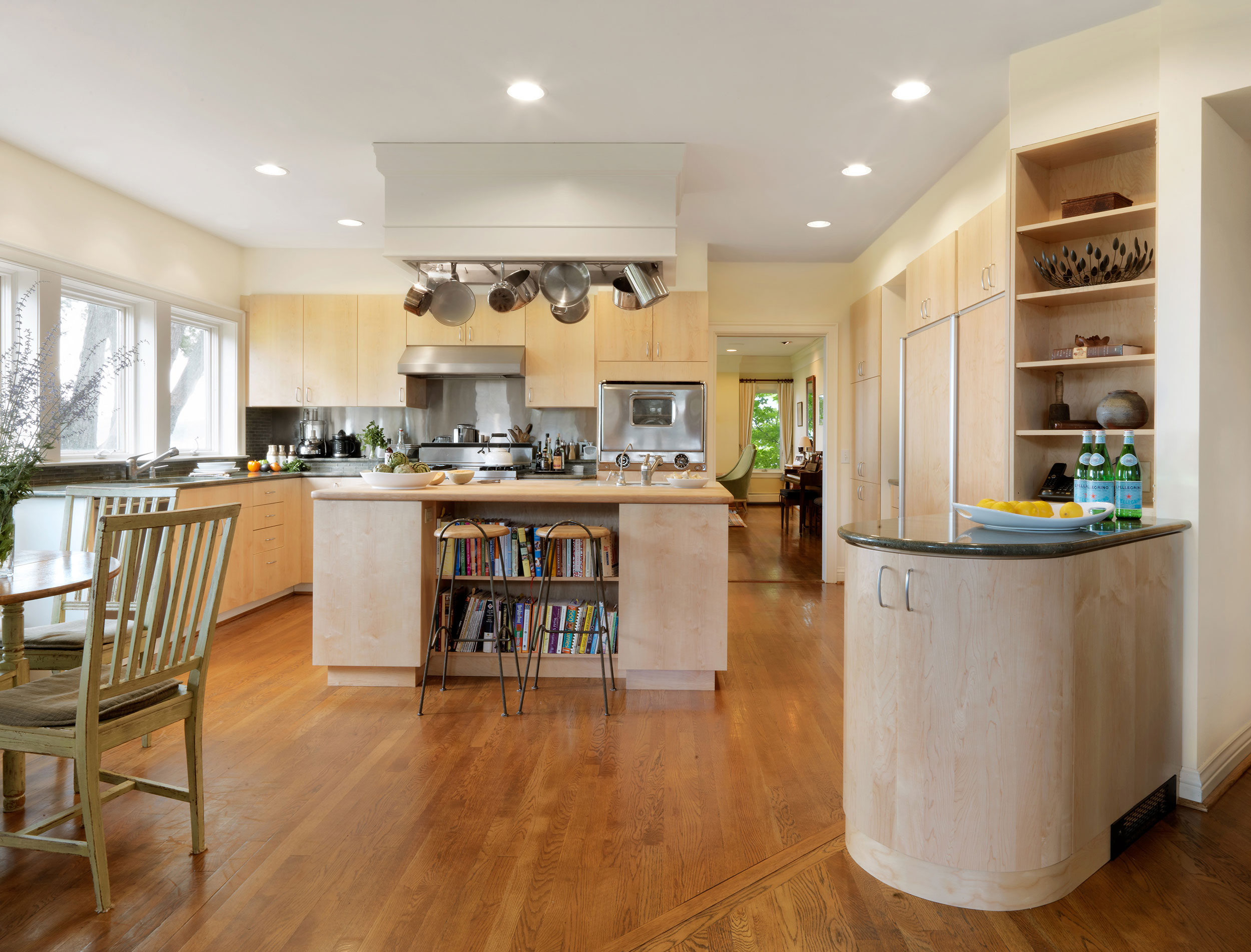 contemporary maple slab kitchen — simpson cabinetry