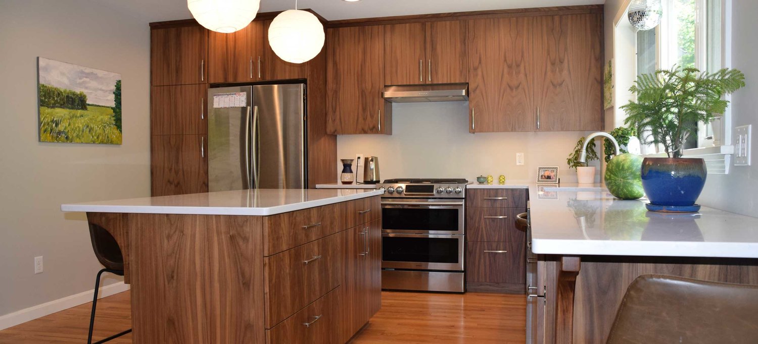 Contemporary Walnut Kitchen Simpson Cabinetry