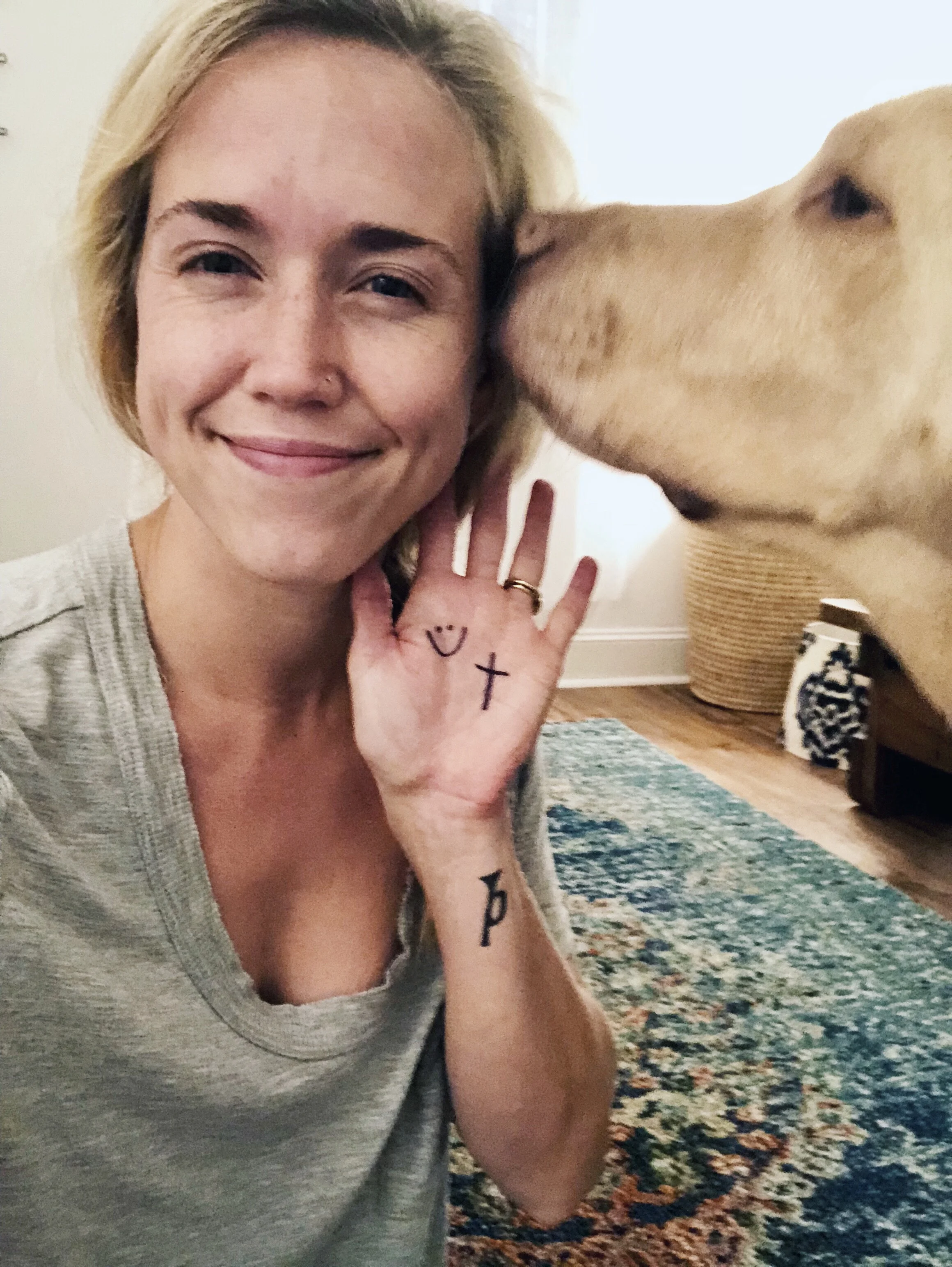 Kindred + Co is telling people in the adoption community to switch it up and instead of just putting a smiley face on your palm to chose another symbol that represents your adoption journey. I chose the cross because that it was I’m constantly having to go back to to reming myself that God is in control : )