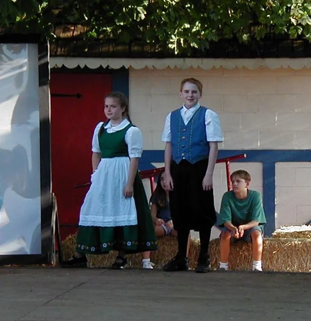 Me and Ashley Delp Weimar (who is actually Danish) waiting offstage at the Junction City Scandinavian Festival in 2000.