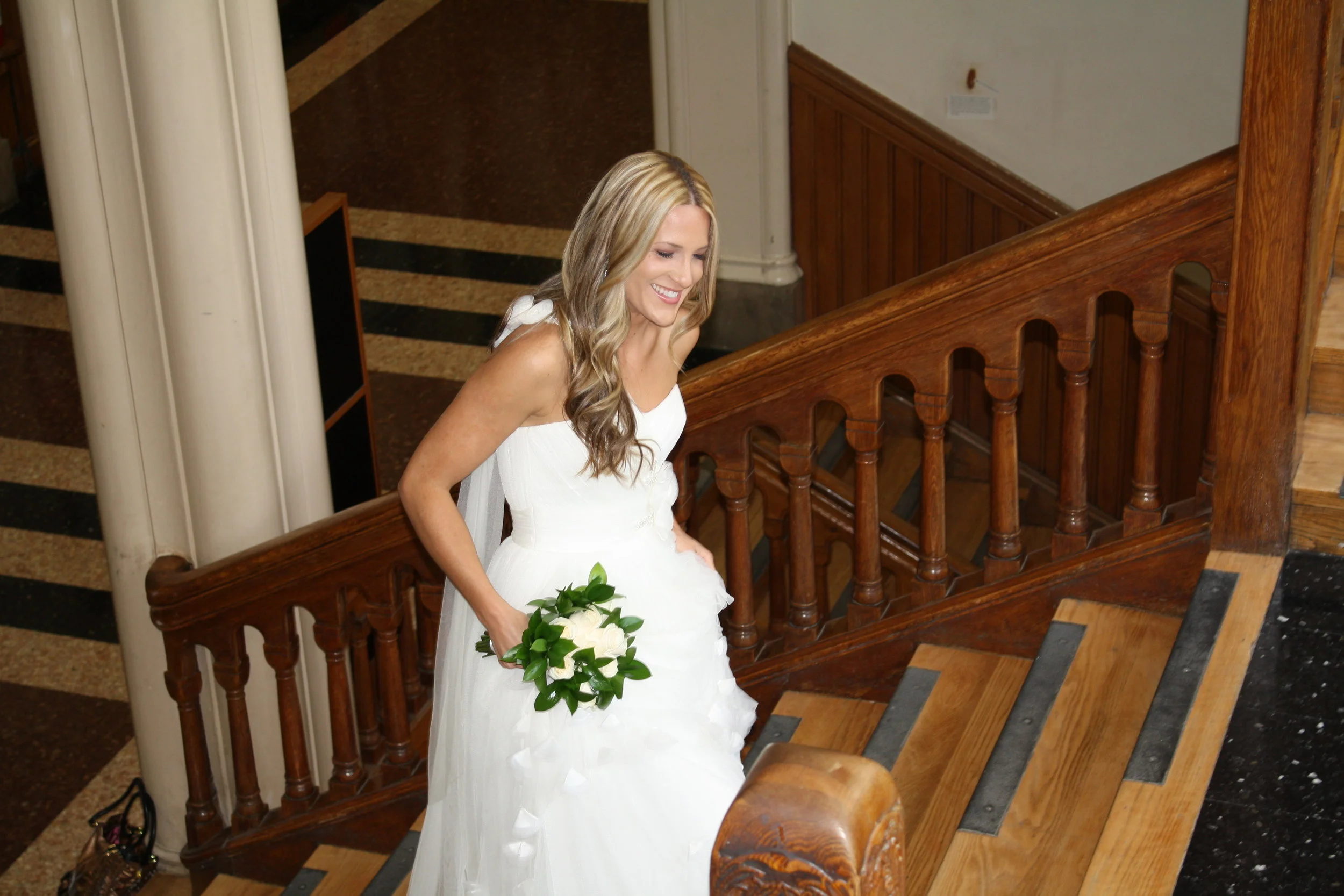 Going up the stairs to where our ceremony was. I was so crazy excited!