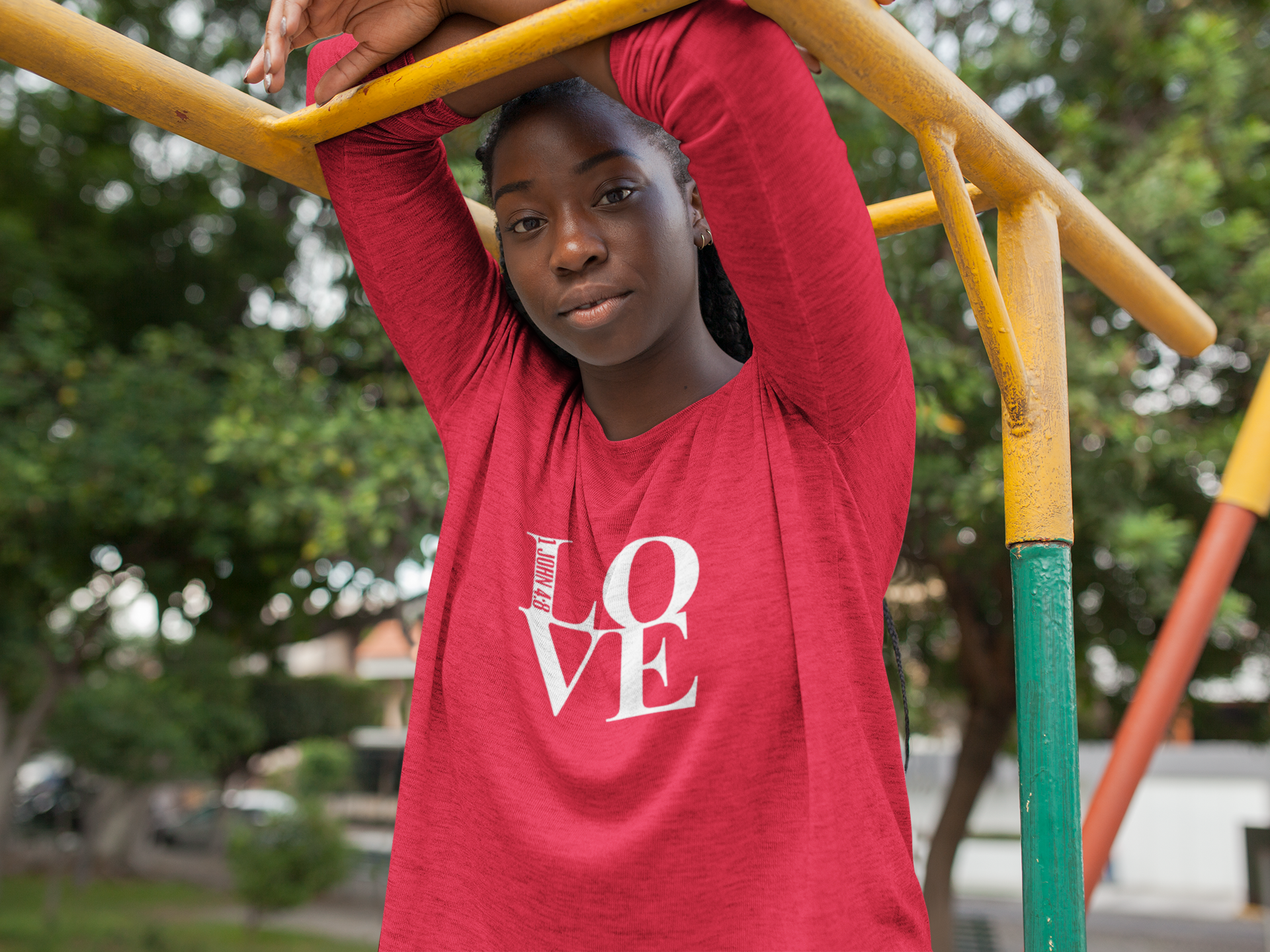 Love Red Long Sleeve, GodspeedT's, Women, Christian Apparel