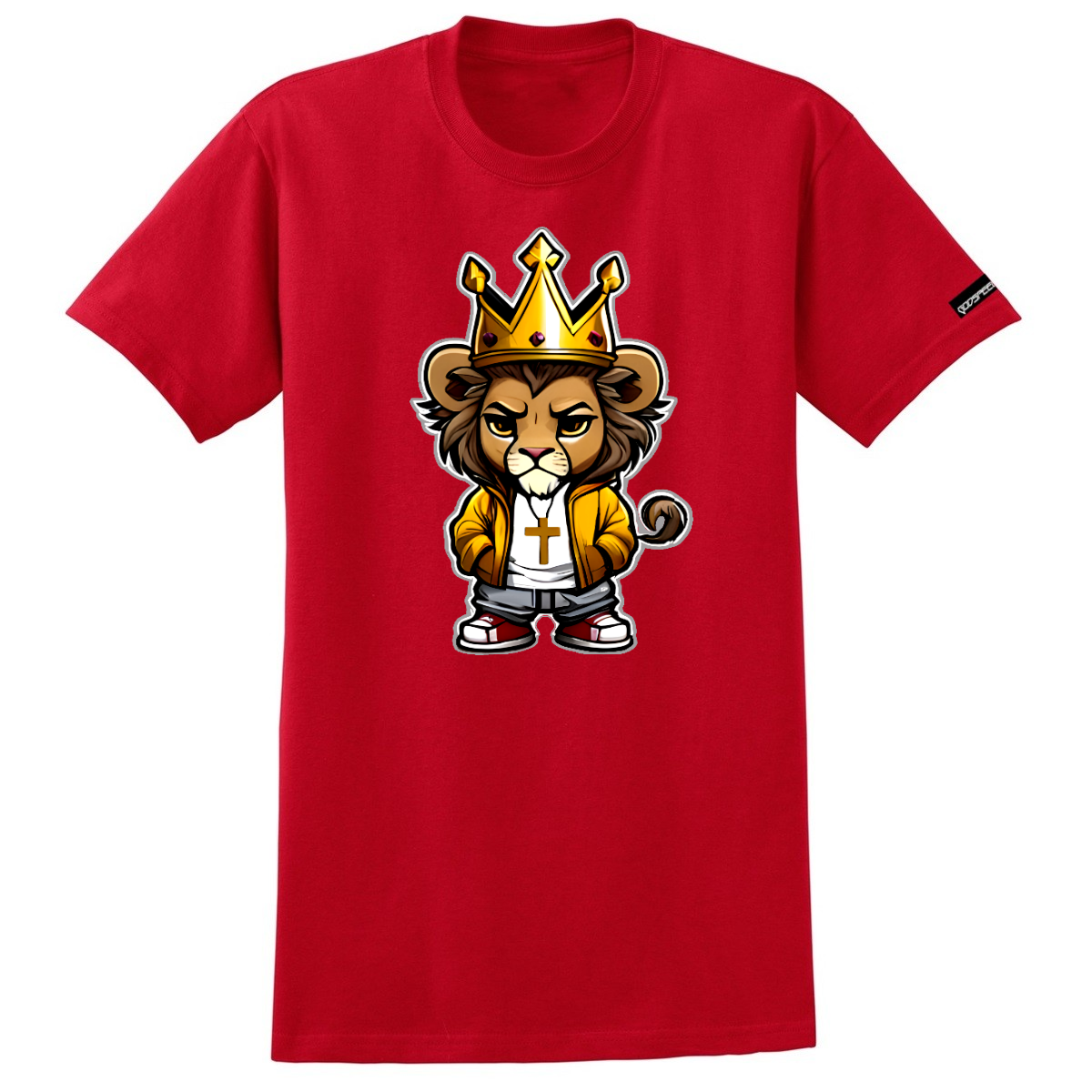 KINGSWEAR LION Red tshirt.png