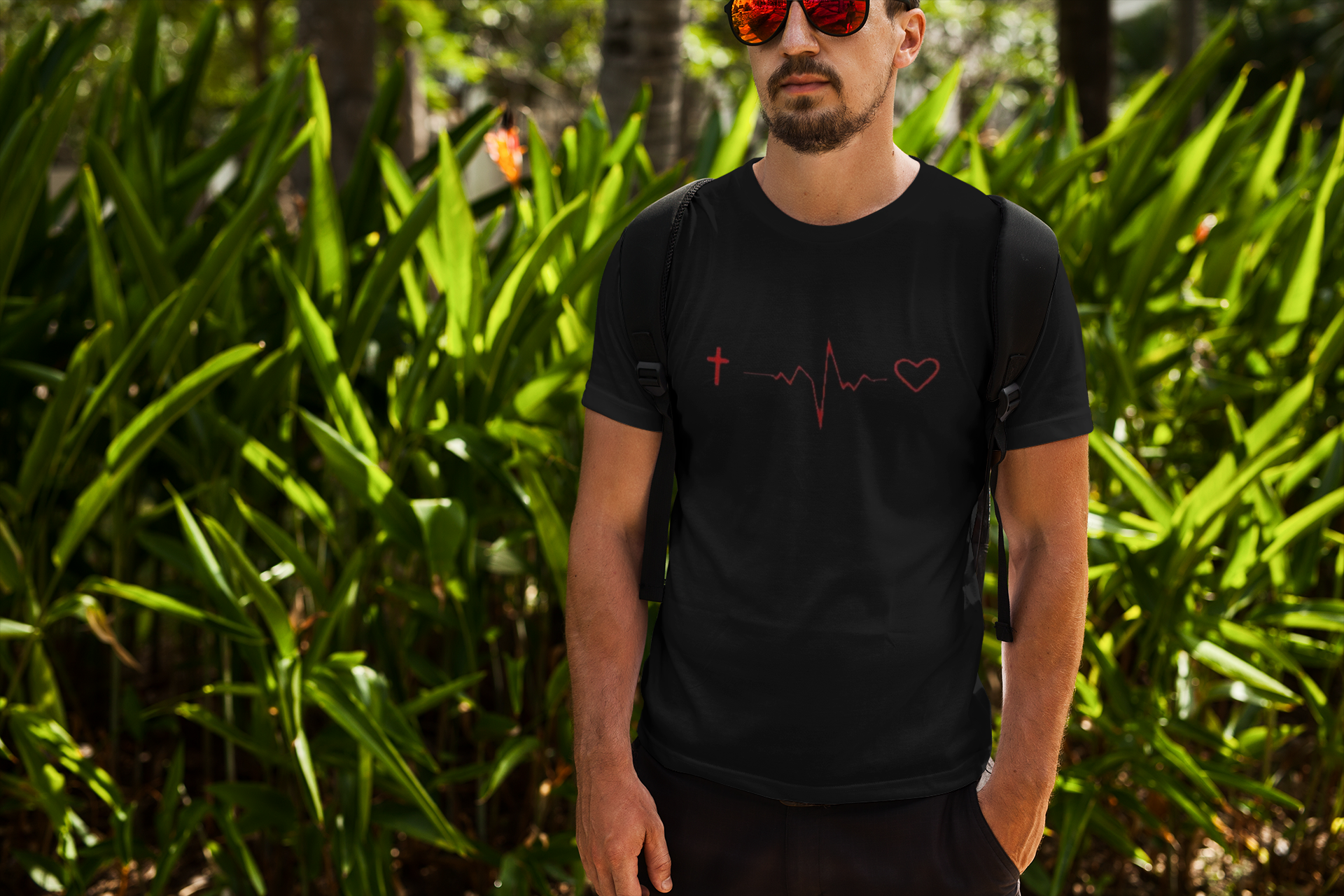 Love for Christ T-Shirt, Christian Apparel, GodspeedT's, Black T-Shirt, Men