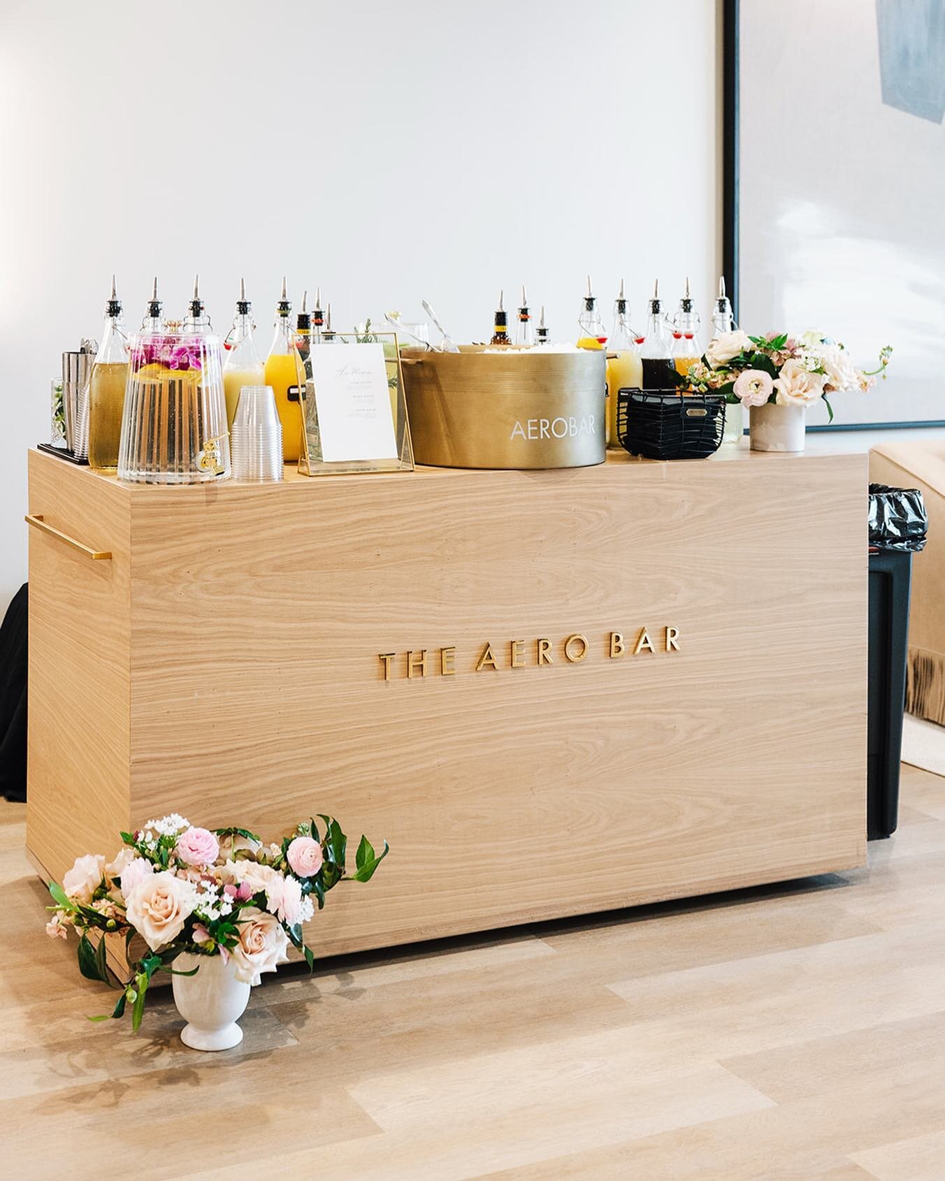 We get to be a part of so many special events and this one was no different. We got to debut our new bar cart (we have a matching set!) designed by myself and crafted by our team at @aerobuildco at @skin_pharm Franklin Grand Opening a few months ago!