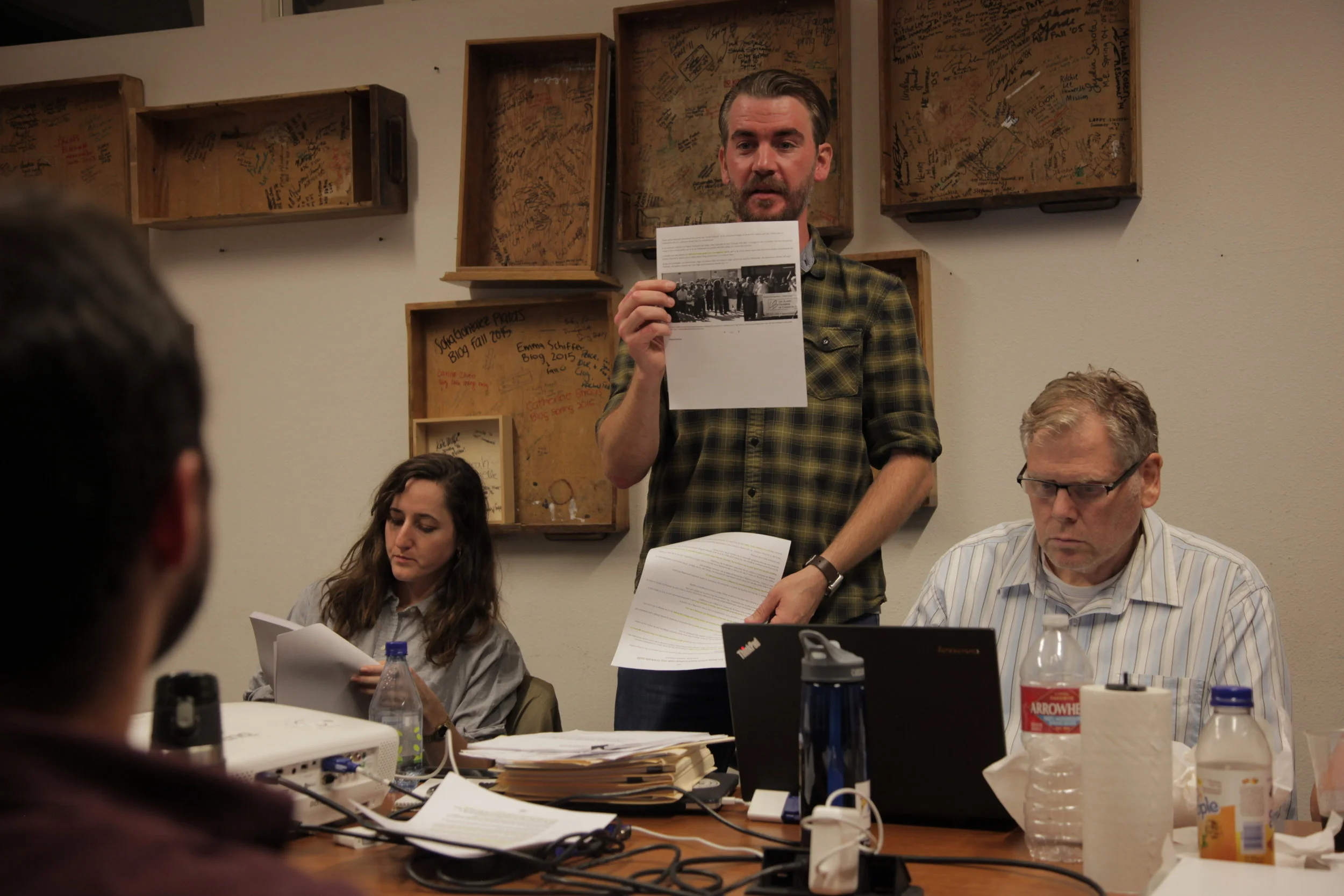 A student presents findings