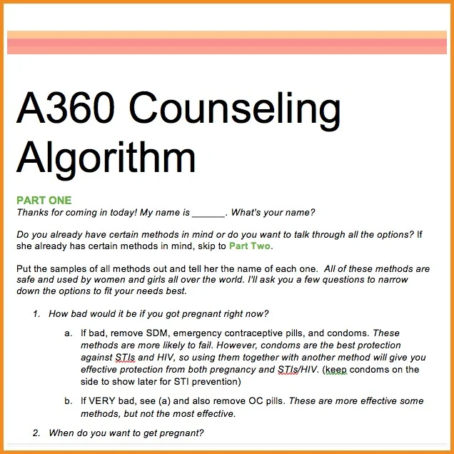 A360 Counseling Algorithm