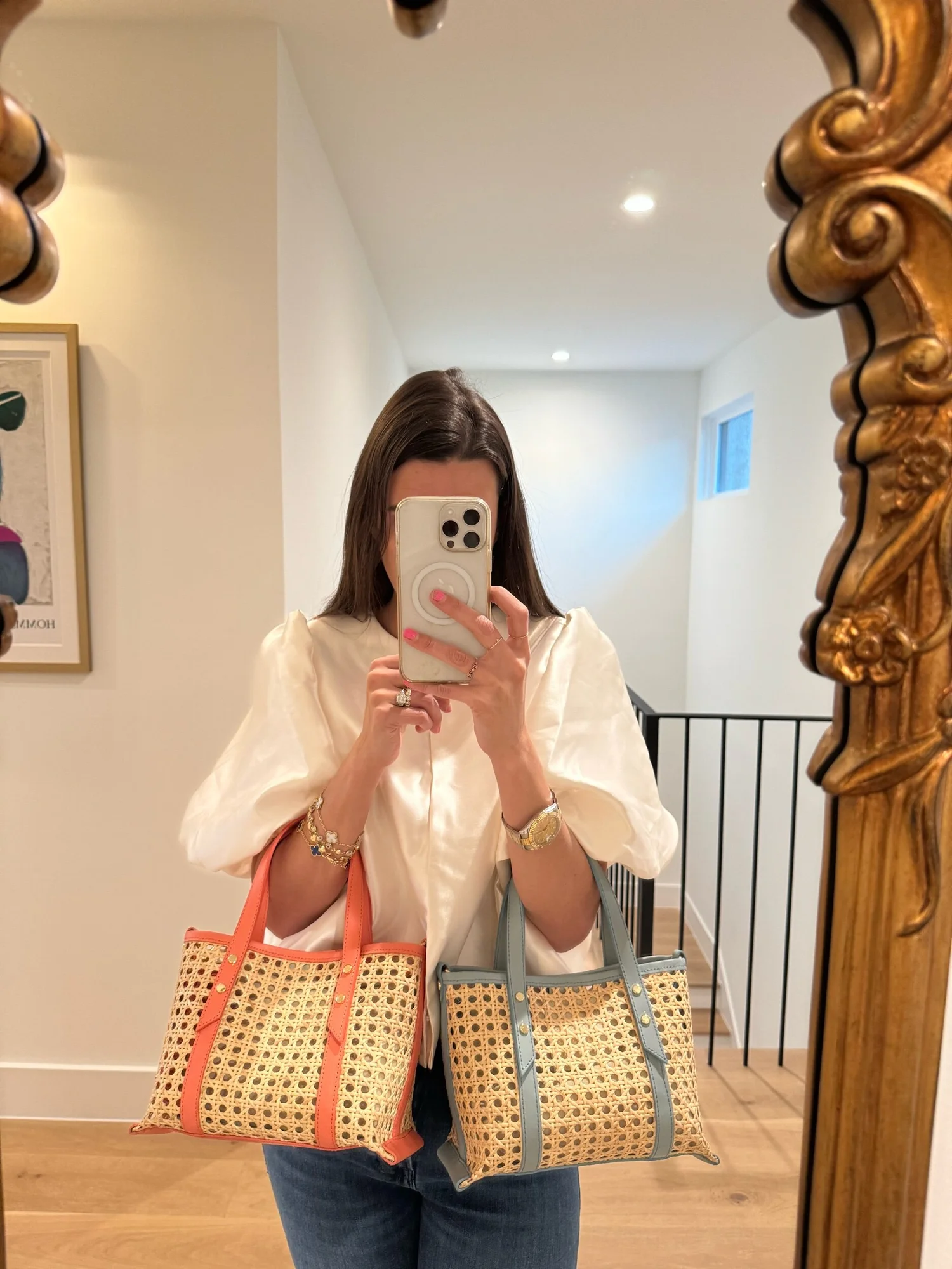 Cane Wicker Mini Market Tote Colores Collective