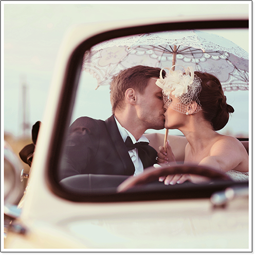Couple kissing in convertible with umbrella snapshot.png