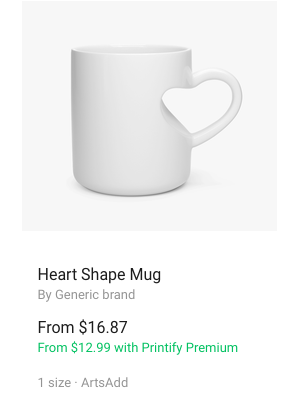 Print on Demand Heart Mug