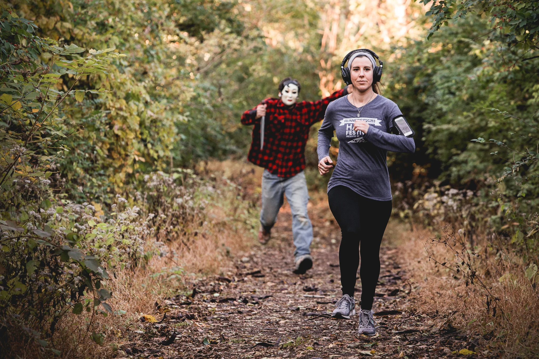 Have you ever ran in the woods with your headphones on? Do you ever look behind you?