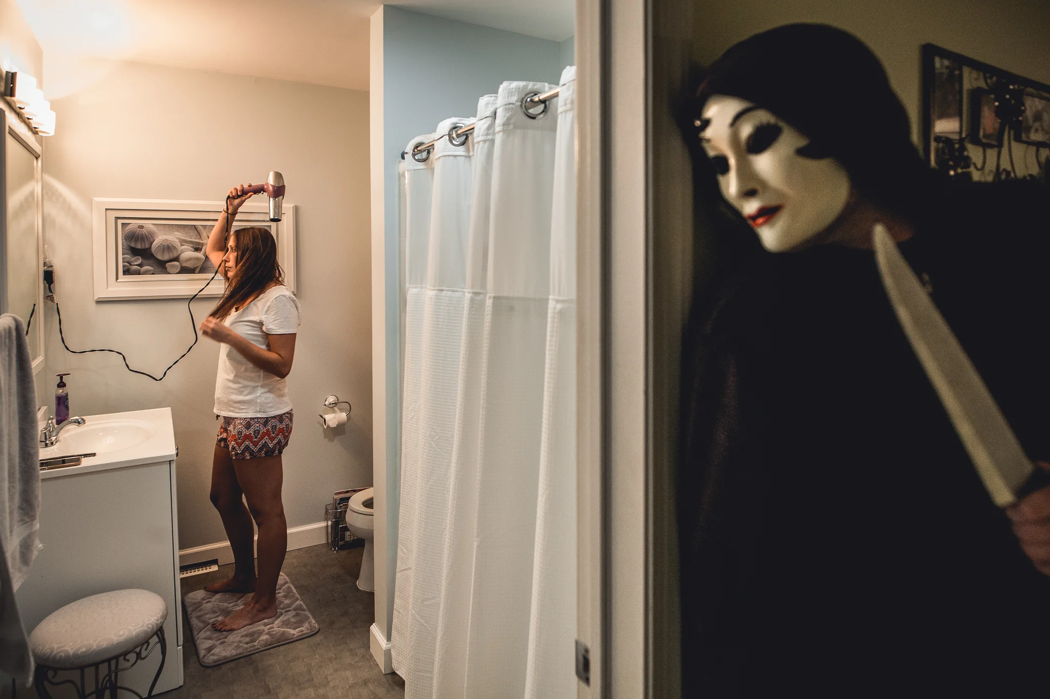Hair dryers are pretty loud, do you think anyone came in while you couldn’t hear?