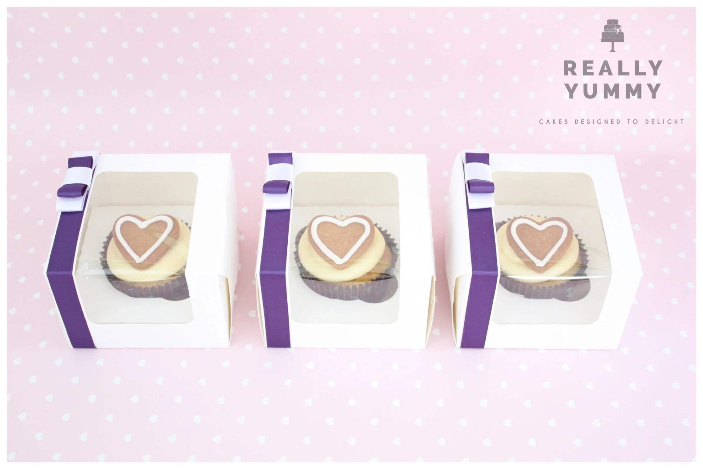 Boxed heart cupcakes
