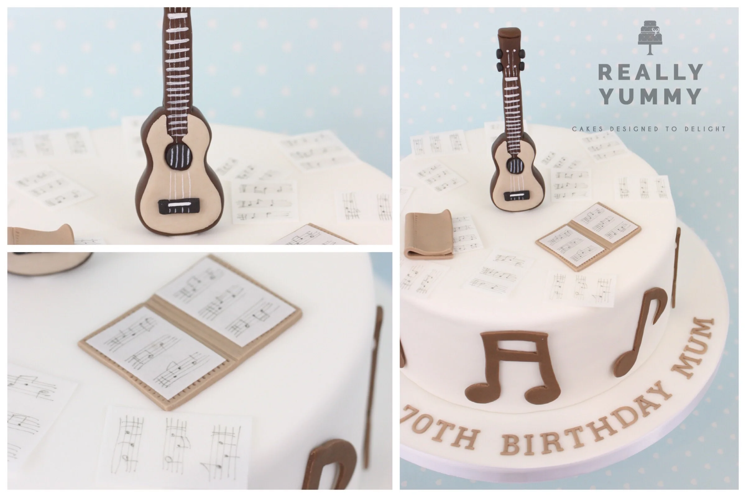 Ukulele and music cake