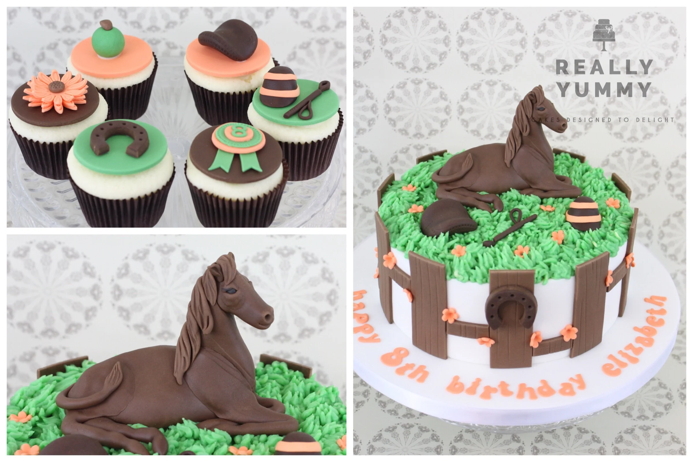 Horse cake and cupcakes