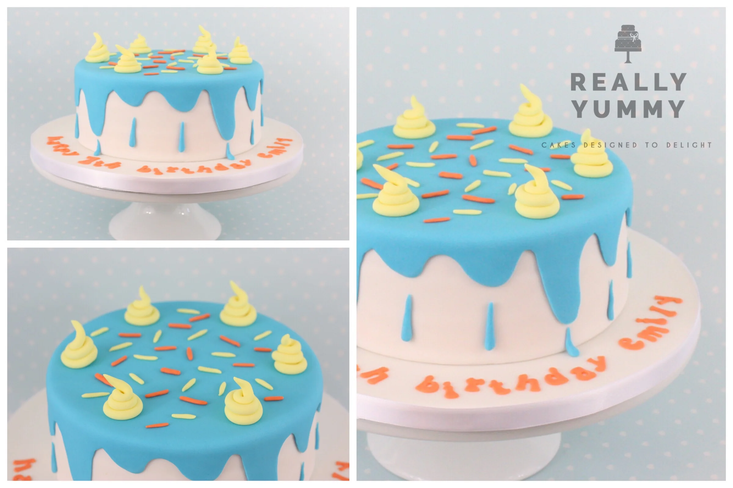 Drip cake, in funky colours