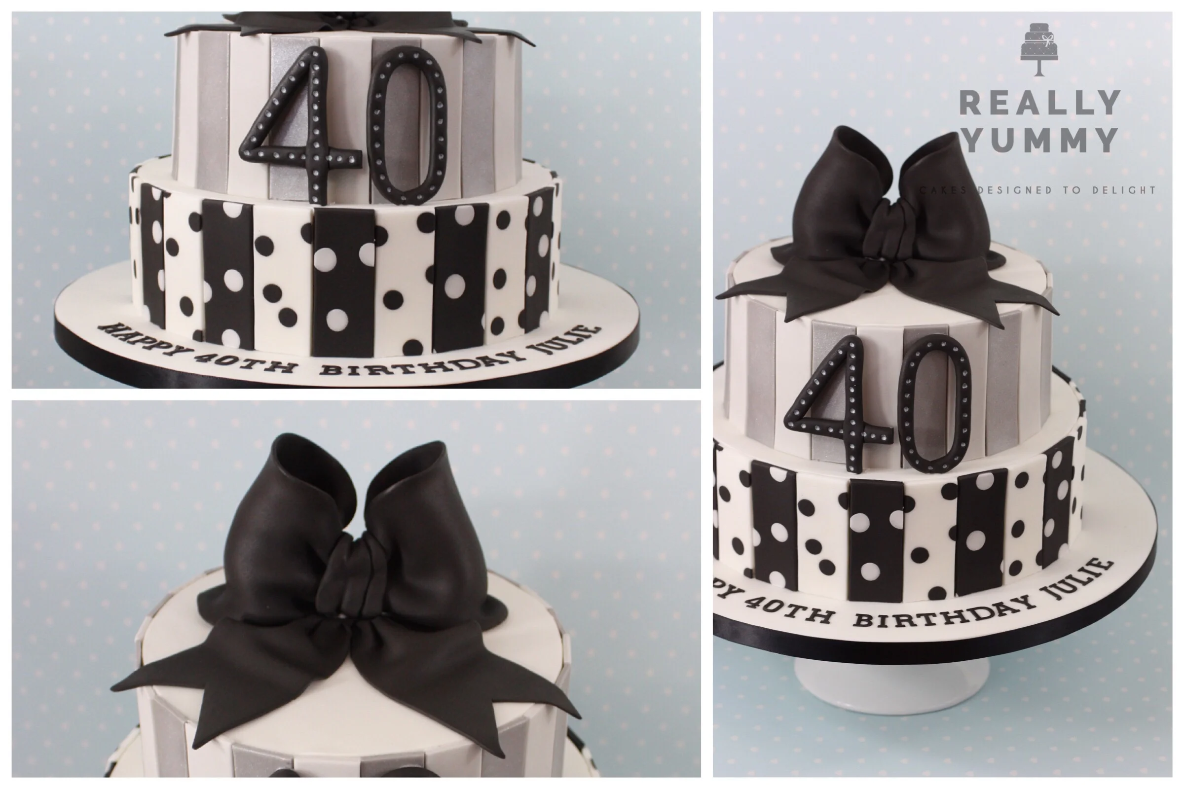 Retro 40th birthday cake