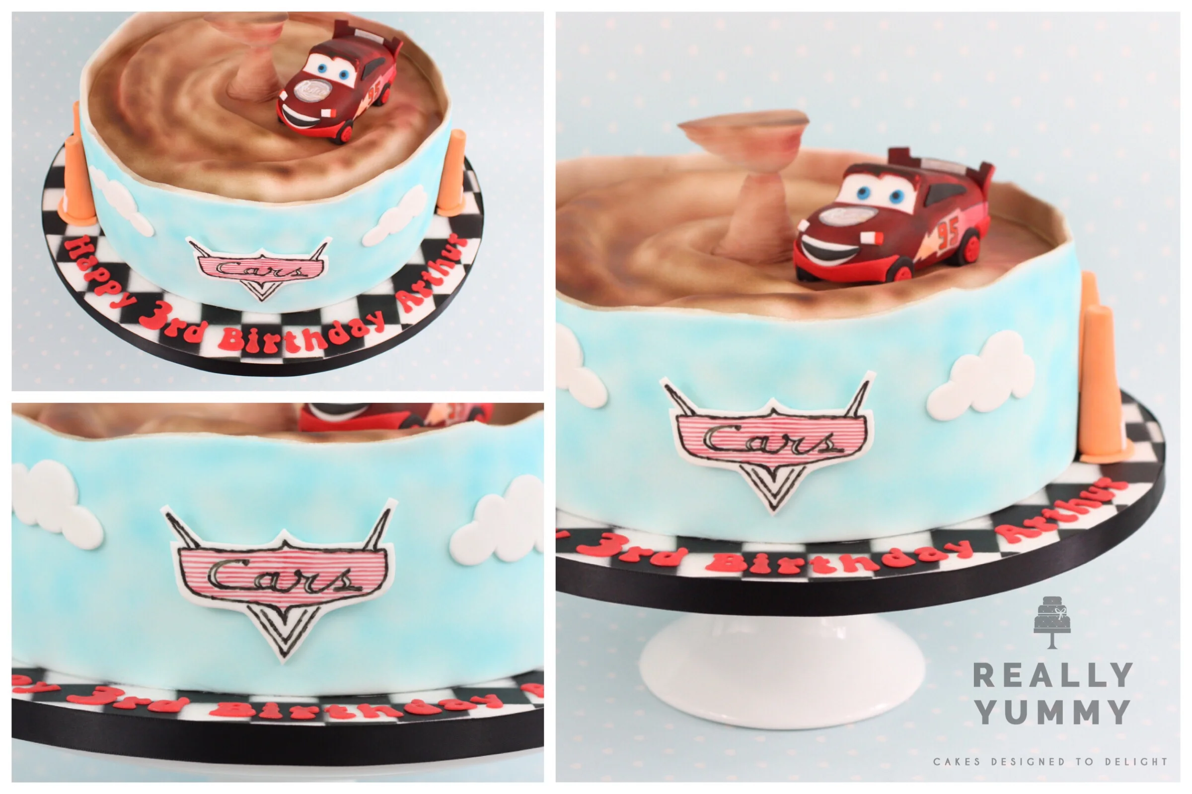 Lightning McQueen cake, with cars theme