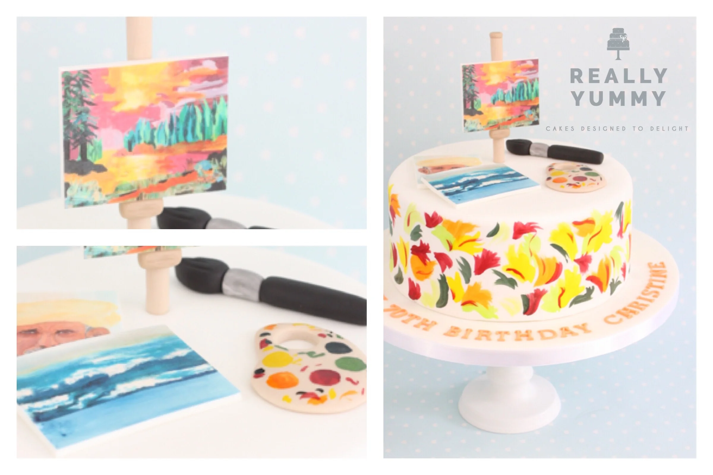 Fine Art cake in bright colours