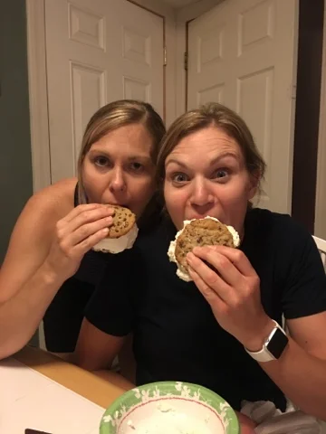 Sisters. Stressed-by-children. Crazy. Using poor coping mechanisms and enjoying every fantastic bite. Not pictured: the sauvignon blanc on the side. Oh, but this post was about the salad.....sigh.