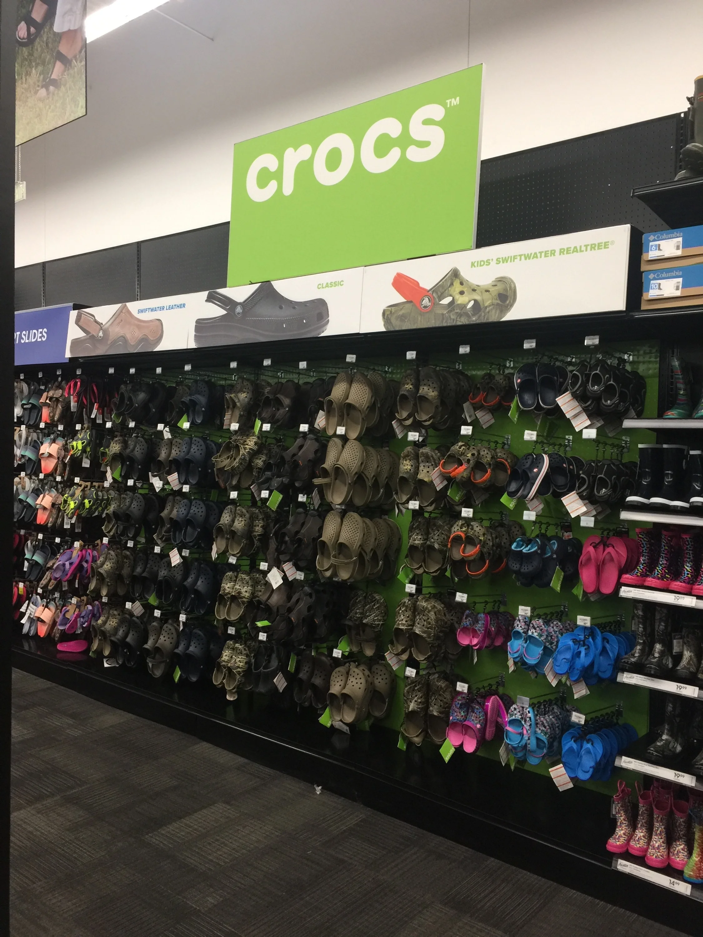 academy white crocs