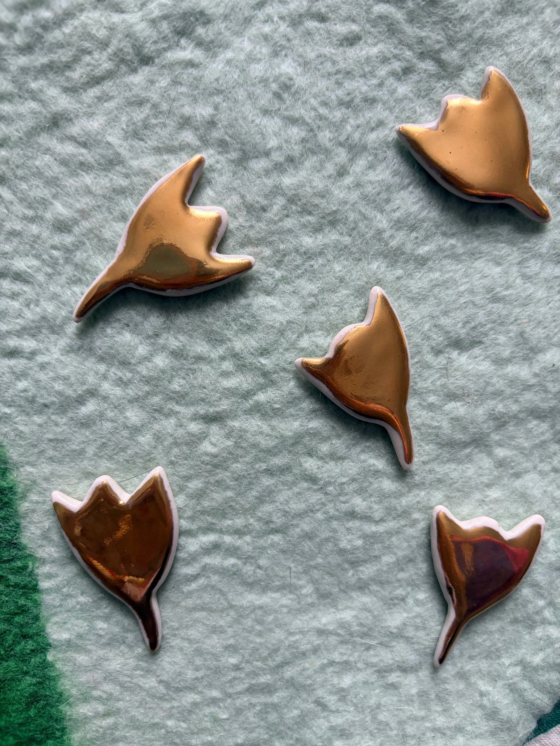 Tiny Golden Tulip Brooches