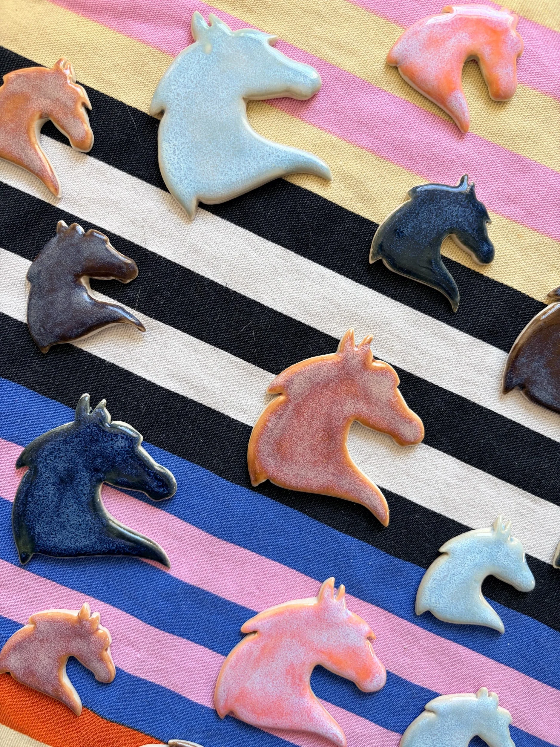 READY TO SHIP Horse Head Brooch ( year of the horse )