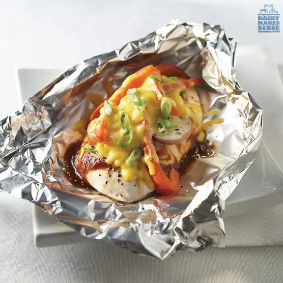BBQ Chicken and Cheddar Foil Packet