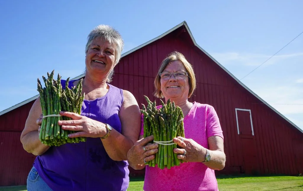 Twenty years ago Jackie Eibs and Ricki Eibs Tuttle (sisters in law) decided to plant two acres of asparagus.