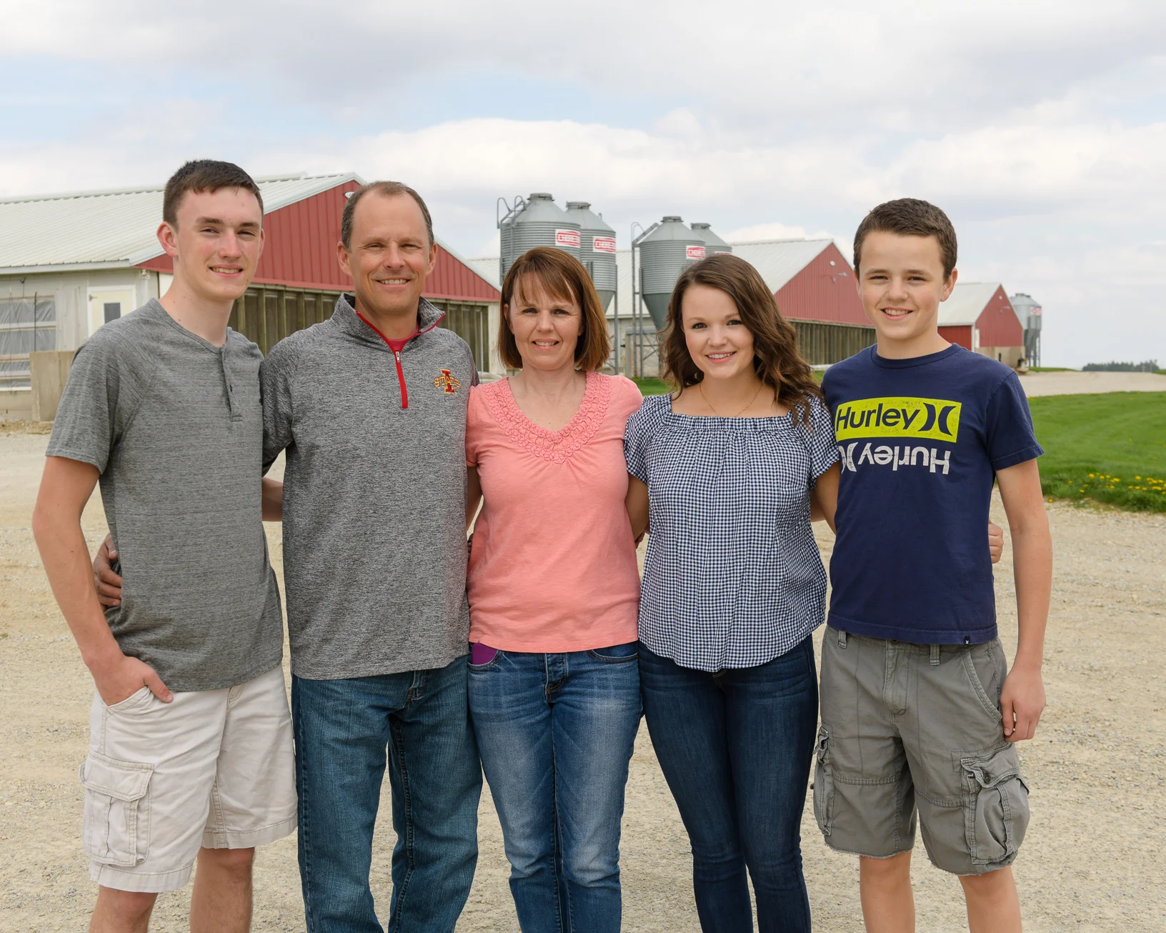 The Cook family, pictured from left to right: Spencer, Aaron, Trish, Holly and Kirby.