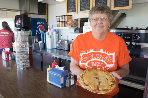Goldie's Ice Cream Shoppe in Prairie City is home to delicious ice cream, sandwiches and pies. Photo credit: Joseph L. Murphy/Iowa Soybean Association