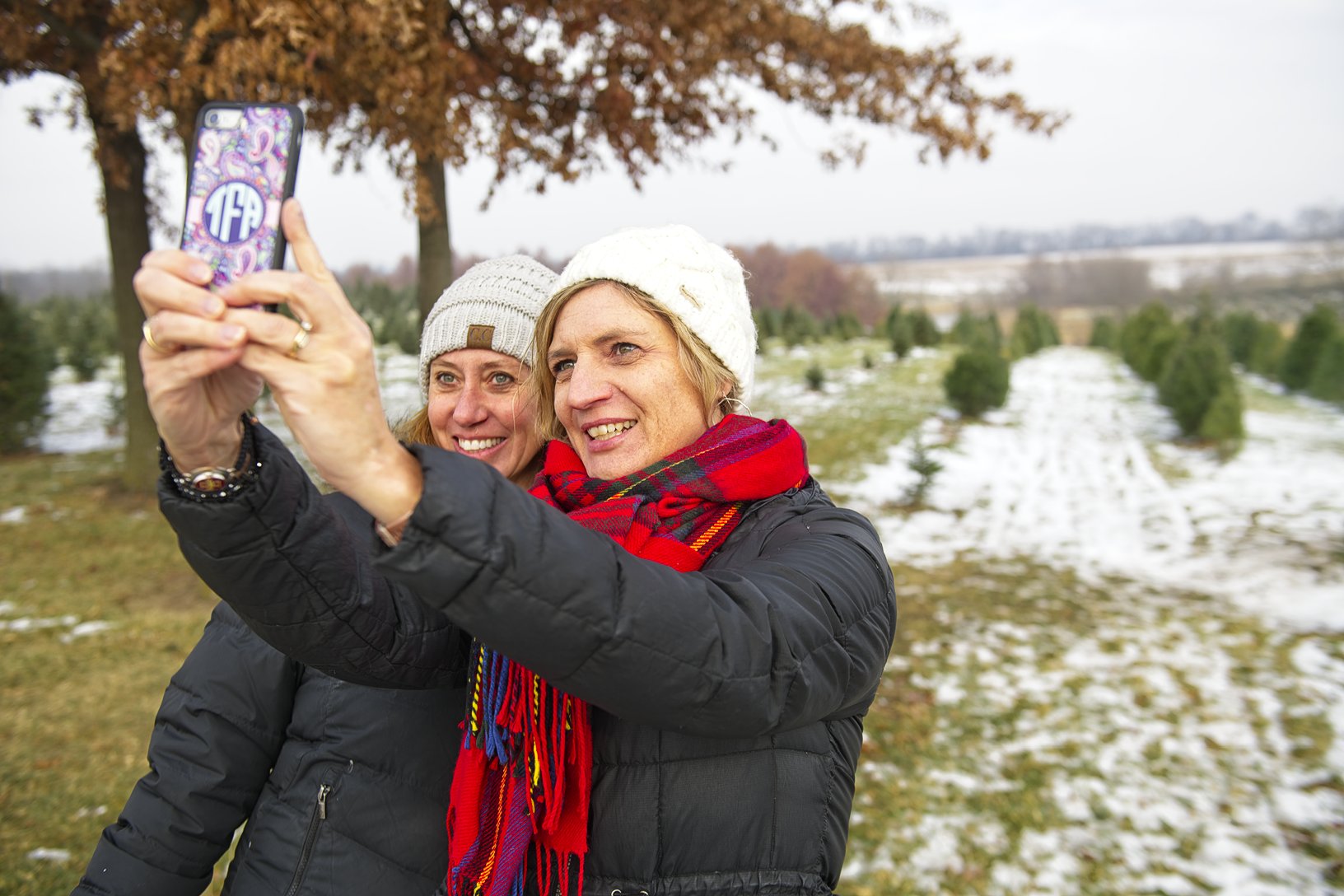 The 40-acre Christmas tree farm makes the perfect backdrop for wintertime photos. Photo credit: Joseph L. Murphy/Iowa Soybean Association