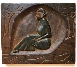 Handcarved Seated Woman