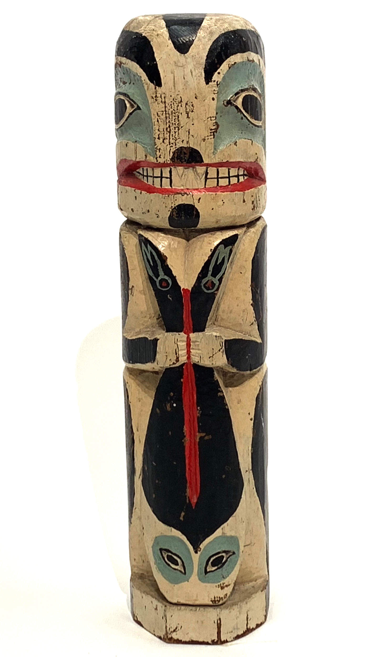  Carved and painted wood, 19" x 4" d, 20th century 