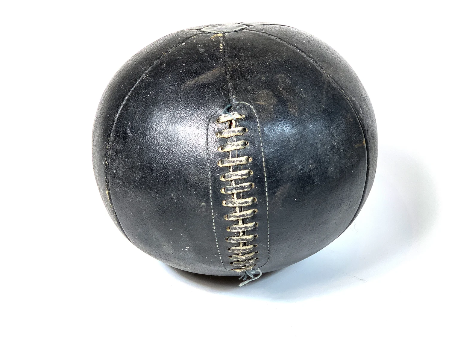Balle De Médecine Ancienne En Cuir Vintage – 4 Lb – Gym Et Musculation